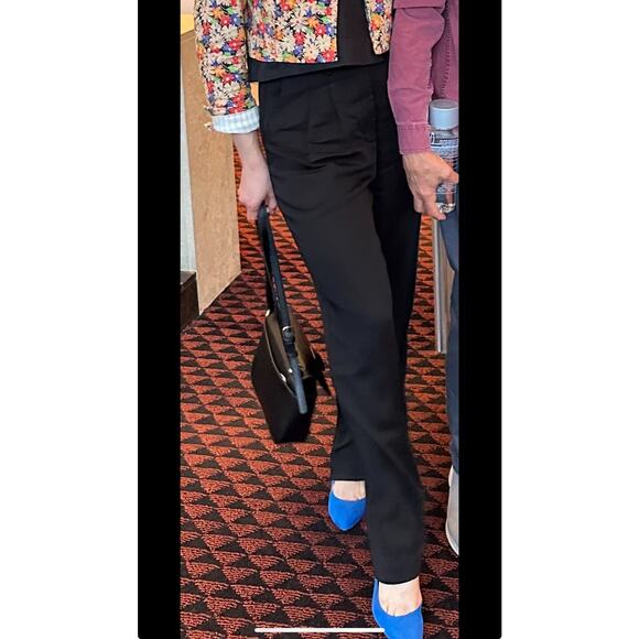 DONNI Black 100% Twill Pleated Front Button Relaxed Trousers Pants Size Medium - Picture 12 of 13